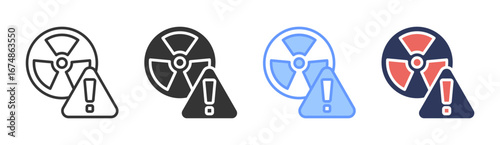 Radiation Alert Icon Set Multiple Style Collection
