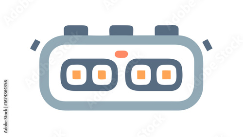 Stopwatch with orange buttons and side controls timer sports