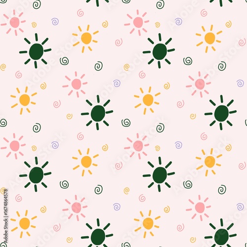 Cute Sun Seamless Pattern – Playful Summer Design