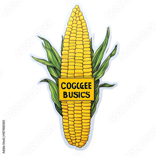 Corn cob PNG cutout isolated on white and transparent background. corn cob, fresh corn, corn PNG, corn cutout, isolated corn, corn on white, corn transparent background, sweet corn, organic corn.