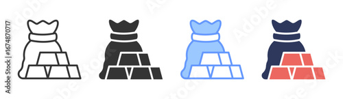 Wealth Reserve Icon Set Multiple Style Collection