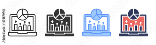 Market Analytics Icon Set Multiple Style Collection