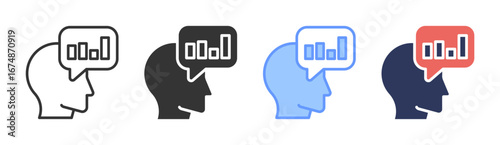 Market Intelligence Icon Set Multiple Style Collection