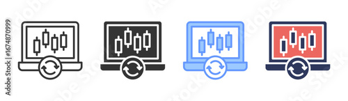 Stock Trading Icon Set Multiple Style Collection