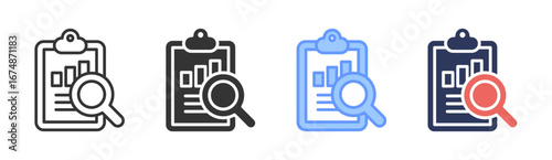 Financial Audit Icon Set Multiple Style Collection