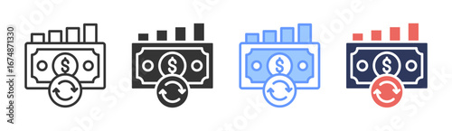 Cash Flow Icon Set Multiple Style Collection