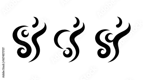 Abstract Swirling Steam black smoke