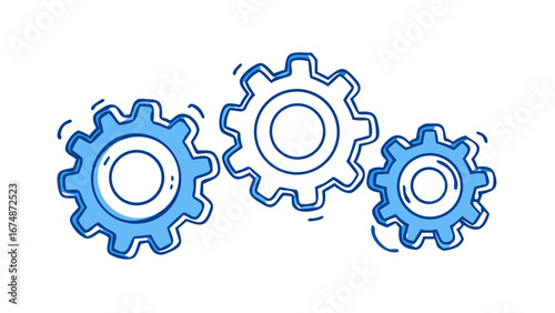 Blue gears interlocking mechanism cogwheels mechanical