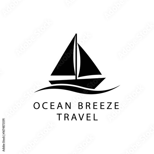 Simple sailboat logo for travel agency.