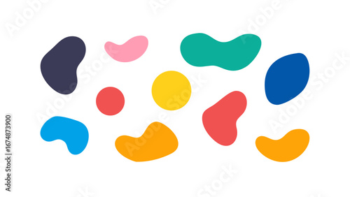 Colorful abstract blob shapes organic