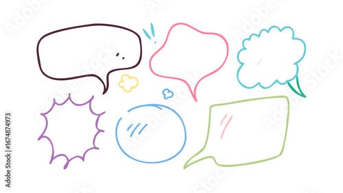 Colorful Hand Drawn Speech Bubbles talk communication