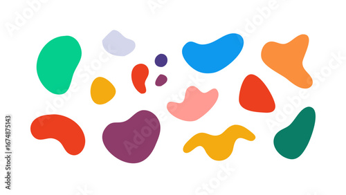 Colorful organic shapes collection abstract blob