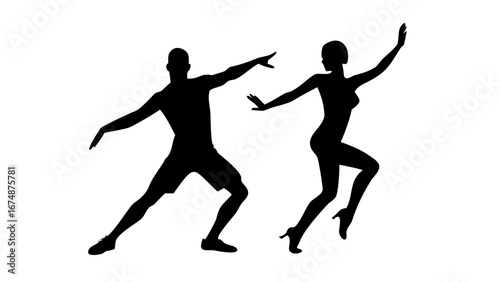 Couple dancing silhouette dancers movement