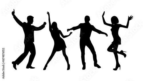 Diverse group dancing together people celebration