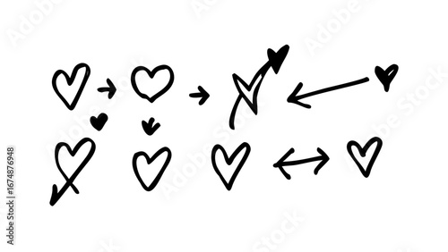 Hand drawn arrow cluster graphic symbol