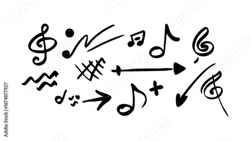 Hand drawn expressive abstract shape artistic black