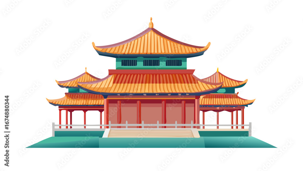 Obraz premium Ornate East Asian Pagoda Structure temple architecture