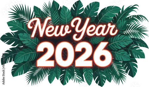 New Year 2026 with vibrant tropical foliage, a fresh start symbolizing growth, nature, and exciting opportunities ahead for your business or personal projects.