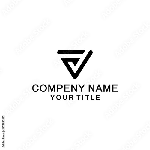 vf fv letter vector logo abstract	