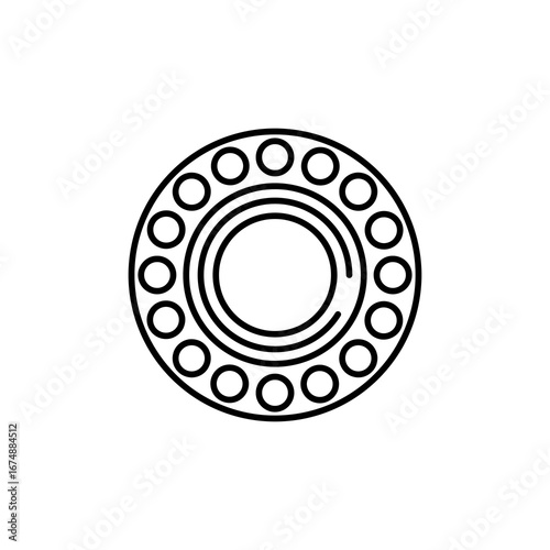 Car bearing icon simple vector flat black linear illustration for web and app..eps