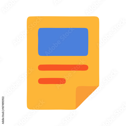Marketing poster highlighting a stylized yellow paper google docs icon for simplified marketing presentations, ideal for digital marketing campaigns.