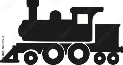 Train Silhouette – Flat Vector Locomotive Transport Icon