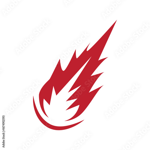 outer space concept with meteorite logo, space rock as asteroid simple silhouette vintage symbol illustration brand or business product and design template