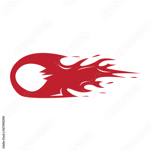 outer space concept with meteorite logo, space rock as asteroid simple silhouette vintage symbol illustration brand or business product and design template