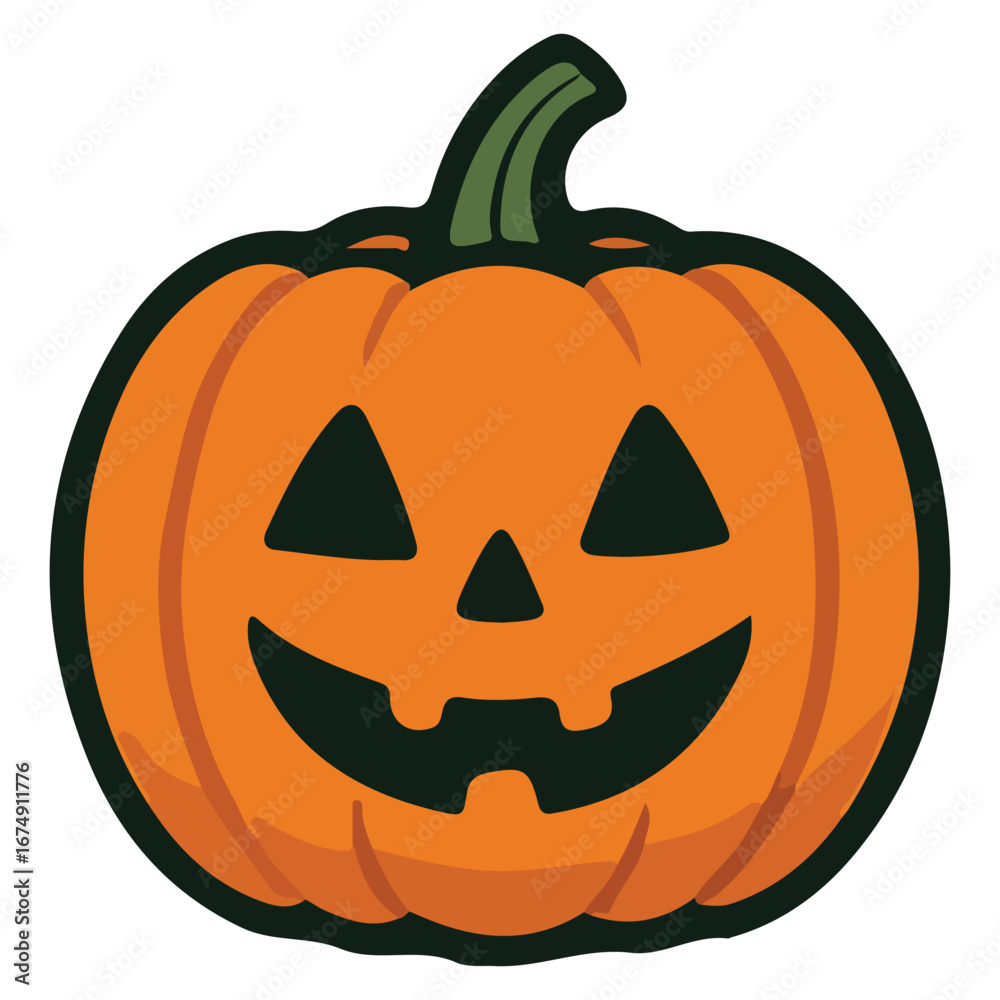 Fototapeta premium Modern Halloween Pumpkins Illustration