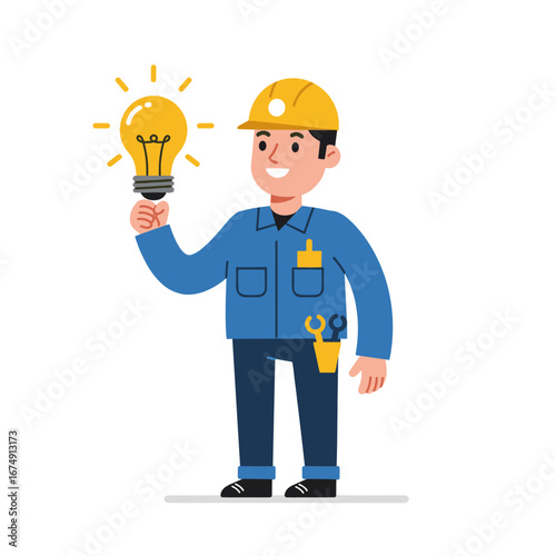 construction worker with helmet