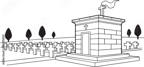military-cemetery-with-eternal-flame-memorial-vect (1)_traced