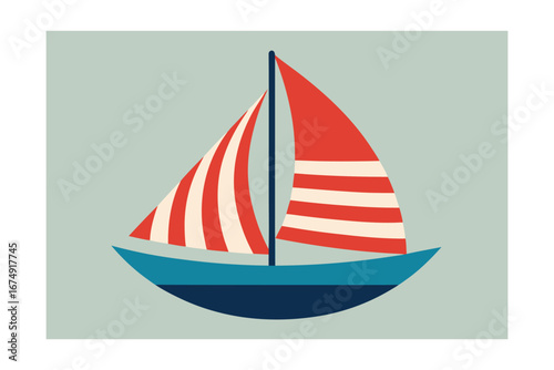 sailing boat on the water boat sea ship yacht sail sailboat vector travel water design icon