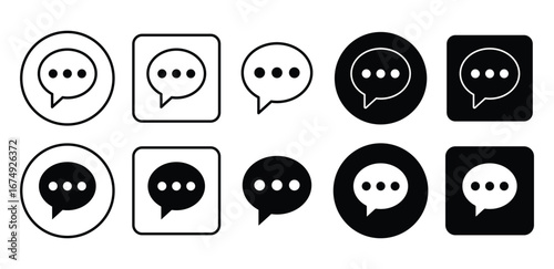 Flat design vector illustration of chat message icon isolated, conversation ui ux web app symbol