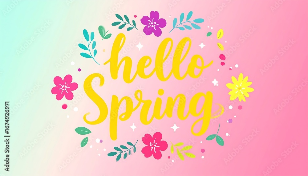 Fototapeta premium Bright hello spring art