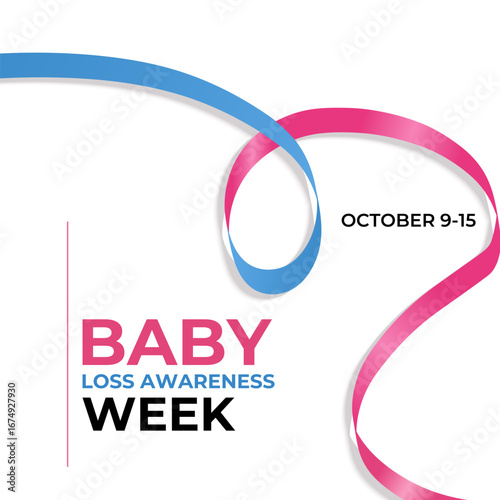 Baby Loss Awareness Week is observed to honor babies lost during pregnancy, stillbirth, or infancy. Baby loss awareness week, 9-15. Creating for web banner, cards, prints, social media design template