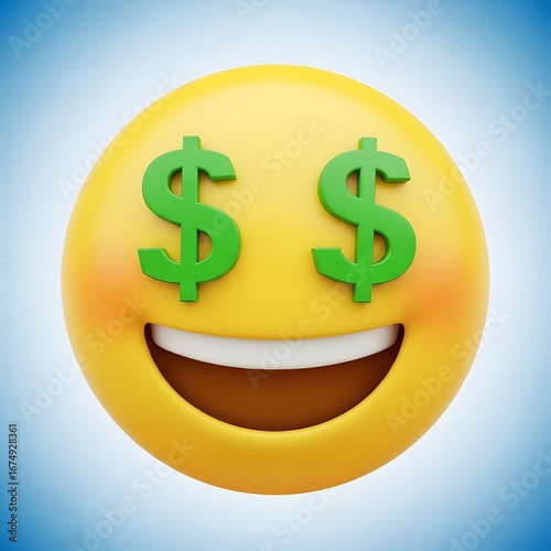 Money Face Emoji Expression of Wealth