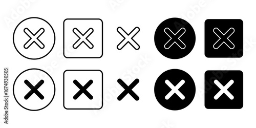 Fotografie Flat design vector illustration of close x icon isolated on white background, ca