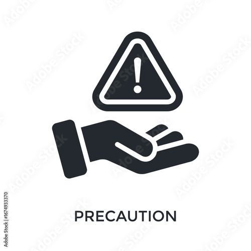 Precaution Icon Glyph Style. Vector Illustration For Graphic Design