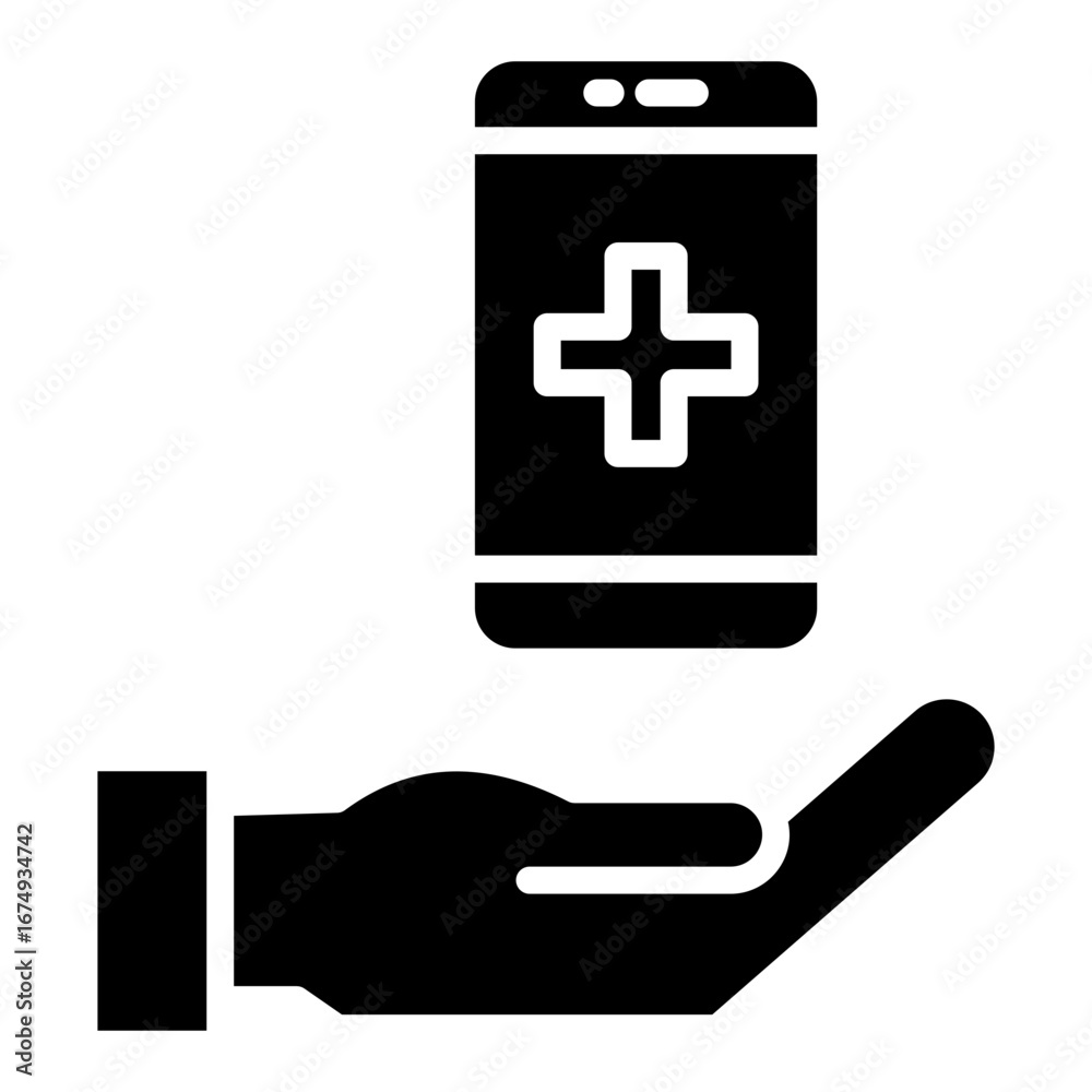 Obraz premium Virtual Care Icon Element For Design