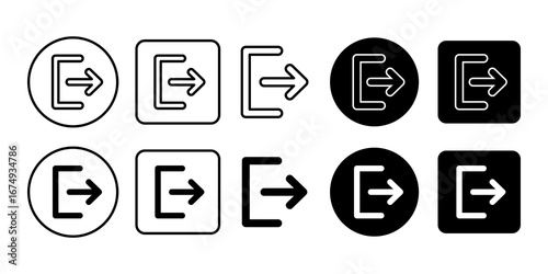 Tableau sur toile Flat vector illustration of logout icon isolated, exit ui ux symbol for web and