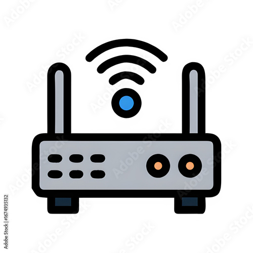 WiFi router icon vector illustration, wireless internet and network connectivity symbol for app and web ui design  