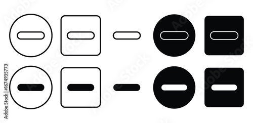 Flat vector illustration of remove minus icon isolated, delete symbol
