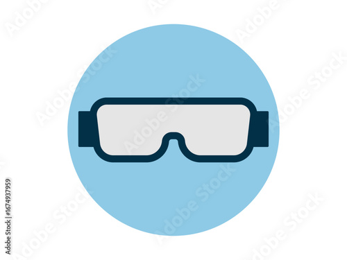 Protective googles icon. Tool construction vector icon. Flat illustration concept.