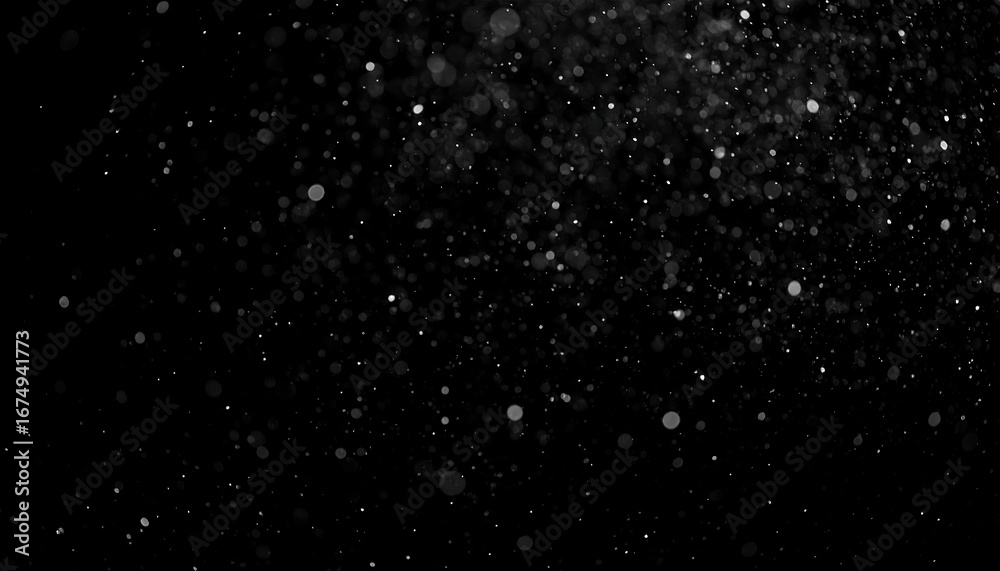 Fototapeta premium Subtle Dust Particle Overlay with Floating Specks on Transparent Black Background