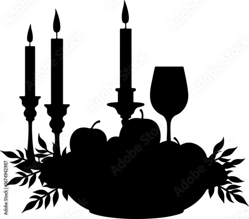 illustration of a candle holder, old, antique, lamp, candlestick, light, candle, vector, vintage, metal, decoration, art, lantern, candles, illustration, iron, design, frame, style, silhouette, candel