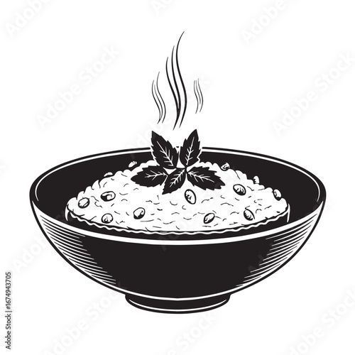 black risotto  Silhouette Vector, High Quality Illustration on White Background
