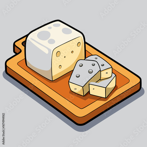 vector illustration of a cheese