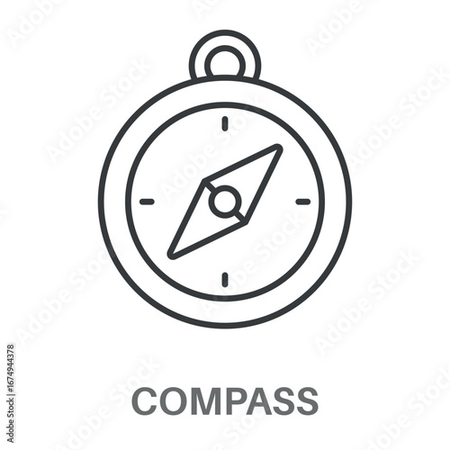 Compass Simple Style Outline Design Icon