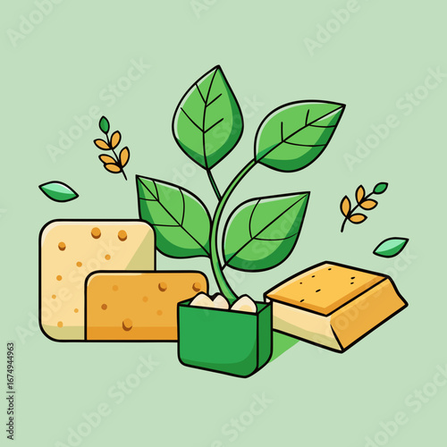 vector illustration of a plant in a pot