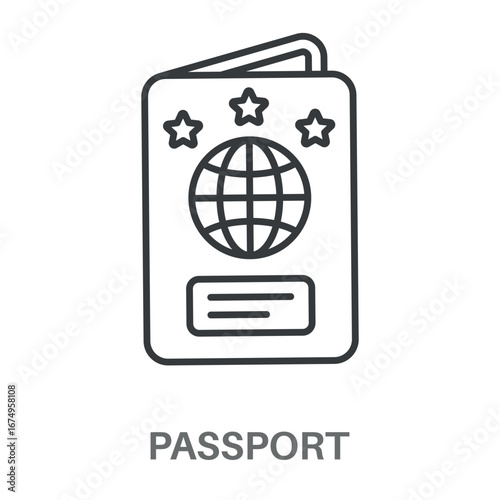 Passport Simple Style Outline Design Icon